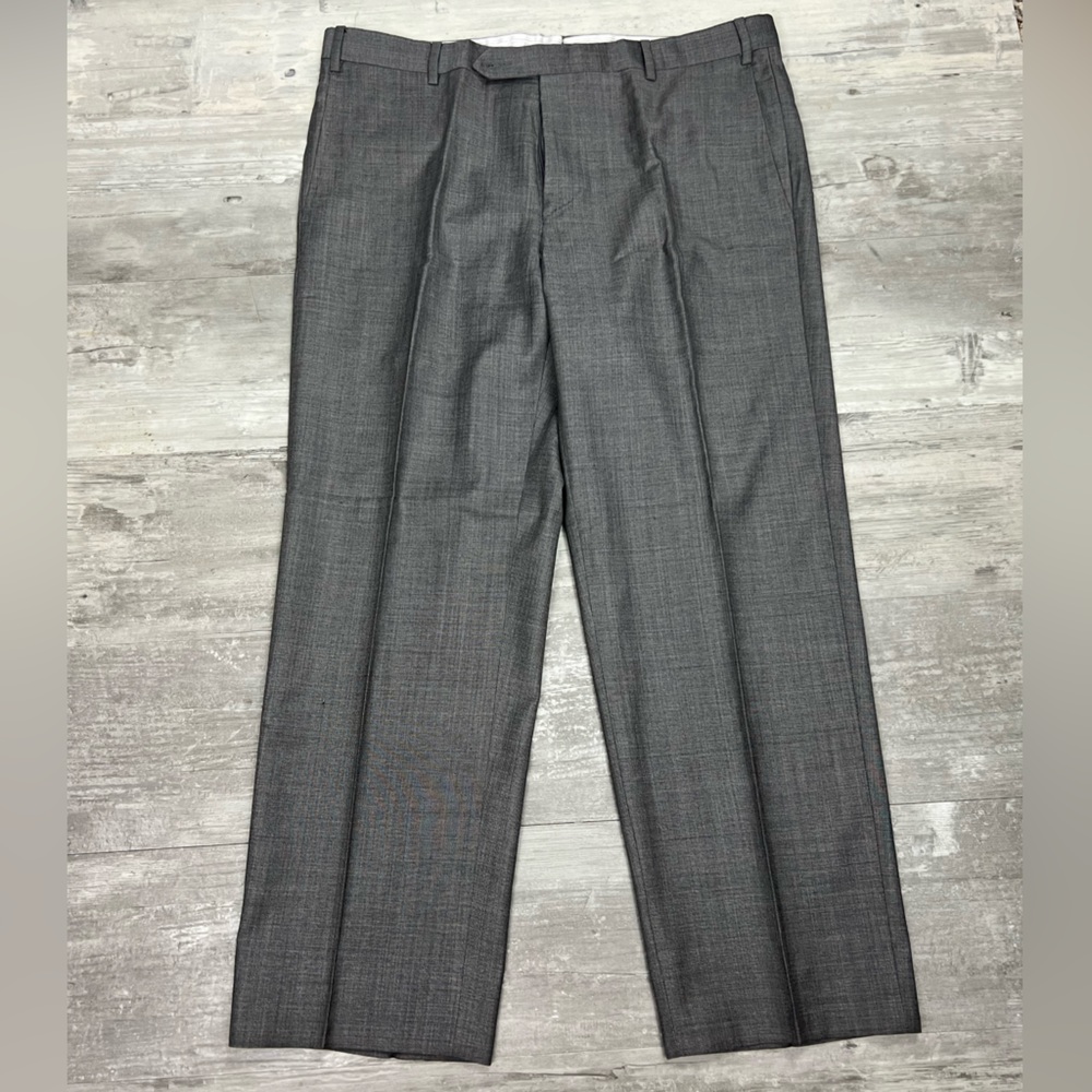 Zanella Solid Grey Sharkskin Devon Fit Dress Pant… - image 8